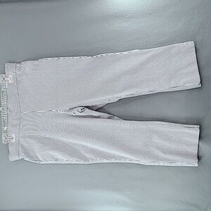 ANNE KLEIN Women's White & Black Pull-On Striped Stretch Capris - Size 14